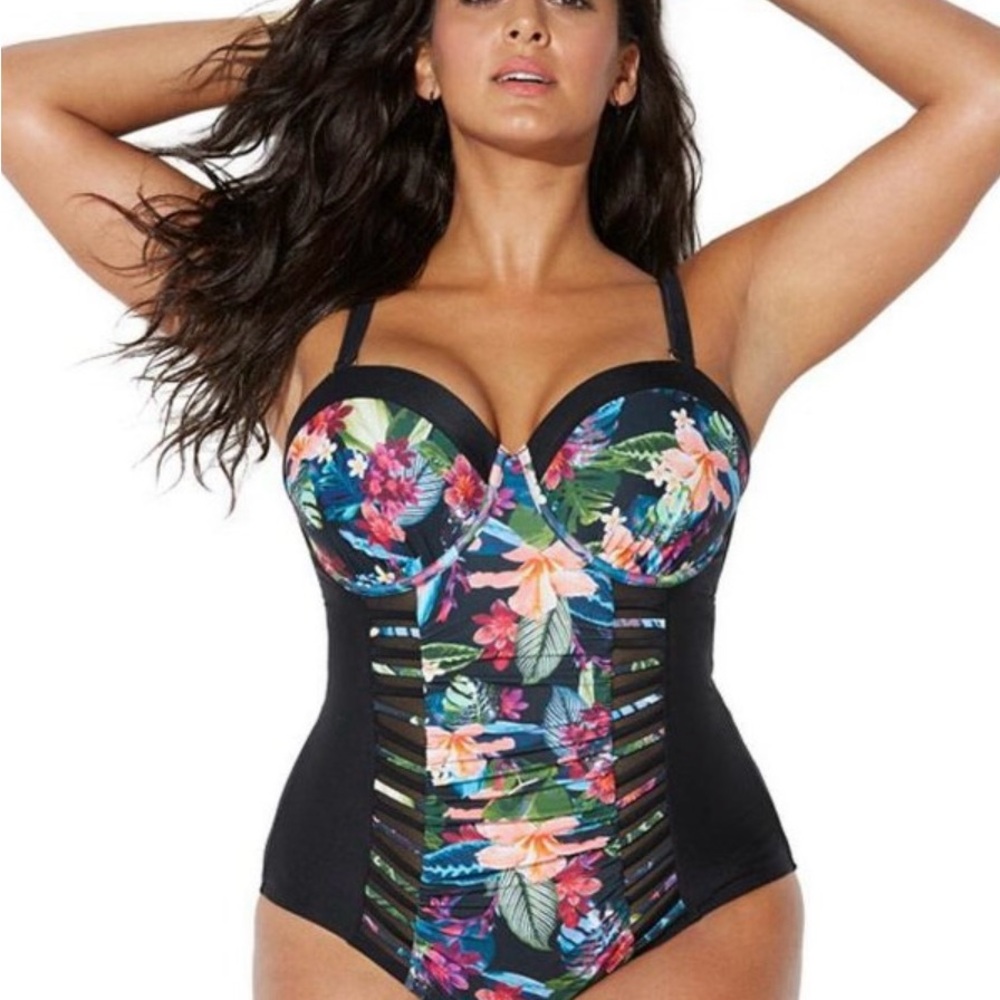 BNWT Floral Black Women's Swimsuit